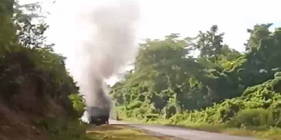 အမ်းမြို့နယ်၌ စစ်ကောင်စီတပ်ယာဉ်တန်း မိုင်းဆွဲတိုက်ခိုက်ခံရ