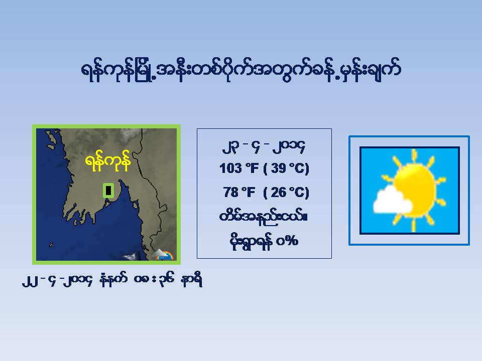 ဧၿပီ ၂၃ ရက္ မုိးေလ၀သ ခန္႔မွန္းခ်က္ - ေဒါက္တာထြန္းလြင္