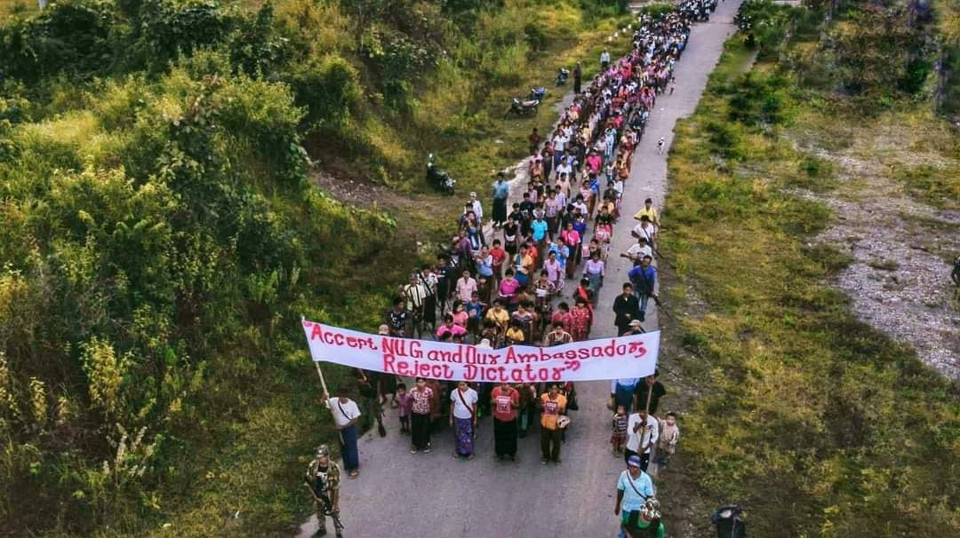 သံအမတ်ကြီး ဦးကျော်မိုးထွန်းကို ကုလသမဂ္ဂတွင် ဆက်ခန့်ထားရေး ဆောလူထုဆန္ဒပြ (ဓာတ်ပုံ)