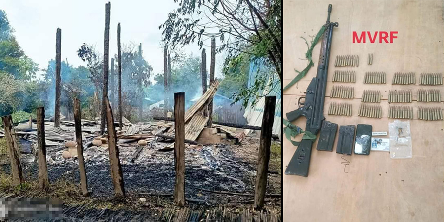 ဂန့်ဂေါ လယ်မရွာ ‌နေအိမ်များကို စစ်တပ်က မီးရှို့ဖျက်ဆီး၊ မြိုင်တိုက်ပွဲတွင် ရဲ ၁ ဦးသေဆုံးပြီး ၁ ဦးဒဏ်ရာရ