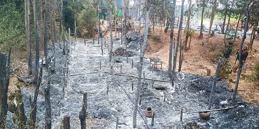 ရေစကြို ပ.က.ဖ သင်တန်းစခန်းကို စစ်ကောင်စီတပ် စီးနင်းမီးရှို့