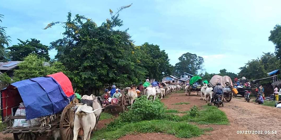 ခင်ဦးမြို့နယ်တွင် စစ်ကောင်စီတပ် စစ်ကြောင်းထိုးလာသဖြင့် ဒေသခံ ၁၀,၀၀၀ ကျော် ထွက်ပြေး