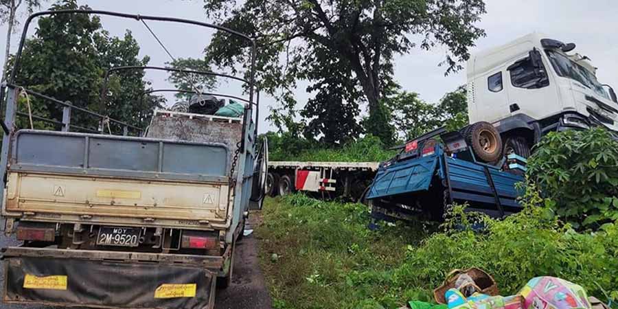 သီပေါမြို့နယ်တွင် ကား ၃ စီးဆင့်တိုက်၊ ကိုယ်ဝန်သည် ၁ ဦး သေဆုံးပြီး ၄ ဦး ဒဏ်ရာရ