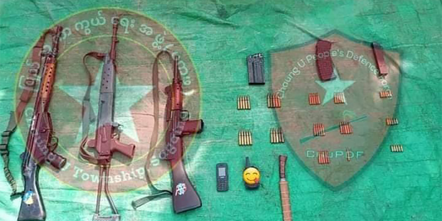 မိုင်းဆွဲခံရသည့် ကားအားပြုပြင်နေစဉ် စစ်ကောင်စီတပ်ဖွဲ့ဝင်များ ပစ်ခတ်ခံရပြီး ၈ ဦးသေ၊ လက်နက်များ သိမ်းဆည်းရရှိ