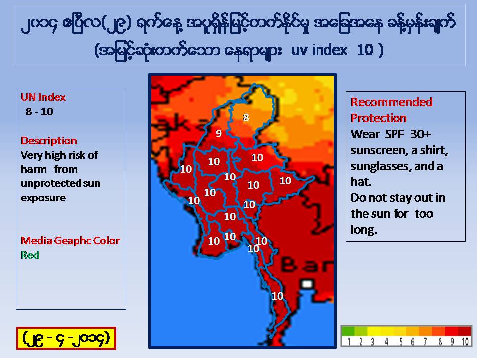 ဧၿပီ ၂၉ ရက္ေန႔ မုိးေလ၀သ ခန္႔မွန္းခ်က္ (ေဒါက္တာထြန္းလြင္)