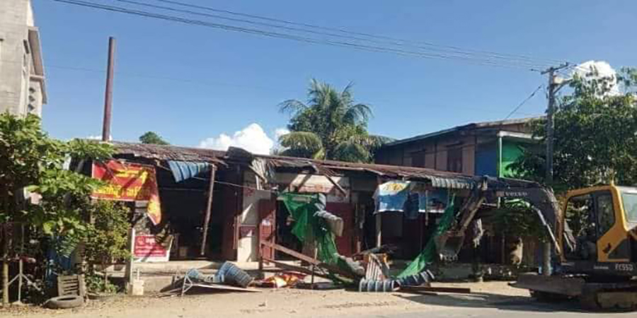 နန်းမားမြို့တွင် စစ်တပ်က ပြည်သူ့နေအိမ် ၂ လုံးကို ဘူဒိုဇာဖြင့်ထိုးပြီး ဖျက်ဆီး
