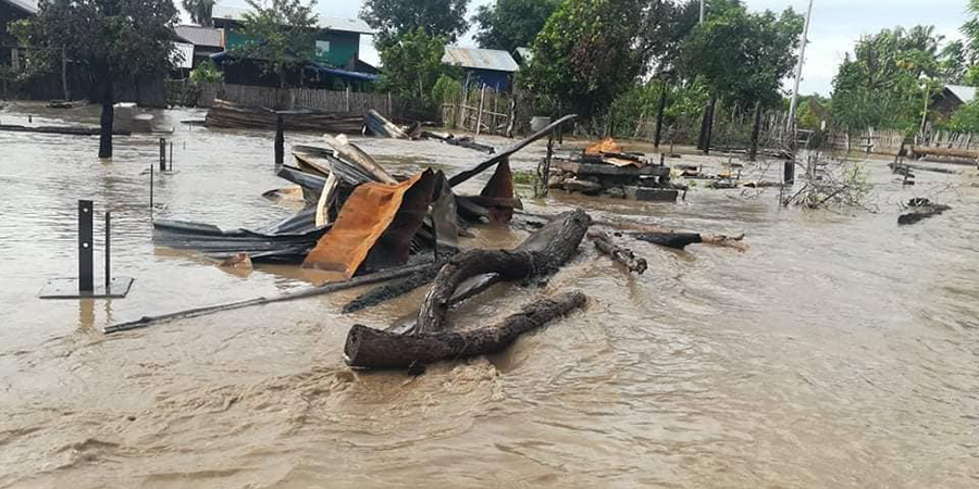 ယင်းမာပင်မြို့နယ်တွင် ချောင်းရေကြီးပြီး စိုက်ပျိုးသီးနှံများ ပျက်စီးဆုံးရှုံး