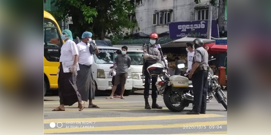 ရန်ကင်း အမှတ် ၃၆ ယာဉ်ထိန်းတပ်စုရုံးရှေ့ ဗုံးပေါက်