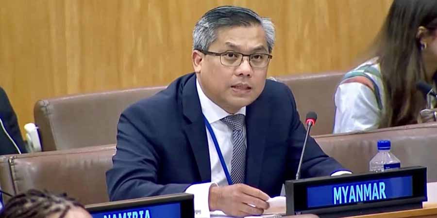 ကုလလုံခြုံရေးကောင်စီနေဖြင့် မြန်မာ့အရေး တိကျပြတ်သားသည့်ဆုံးဖြတ်ချက်များချမှတ်ရန် သံအမတ်ကြီး ဦးကျော်မိုးထွန်း တောင်းဆို