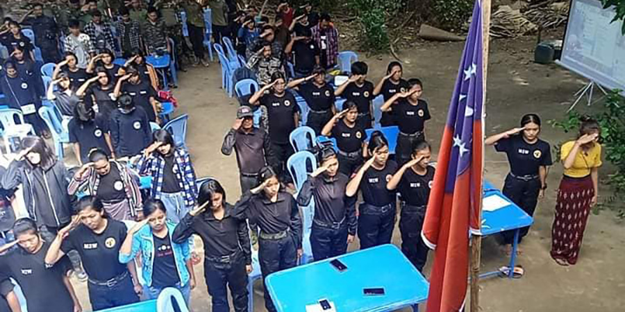 မြောင်မြို့နယ် အမျိုးသမီးစစ်သည်တော်တပ်ဖွဲ့ တည်ထောင်ခြင်း ၁ နှစ်ပြည့်အခမ်းအနား ပြုလုပ်
