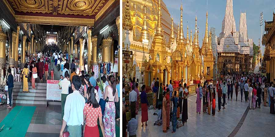 တန်ဆောင်မုန်းလပြည့်နေ့ ရွှေတိဂုံသို့ ဘုရားဖူးလာသူ နည်းပါး