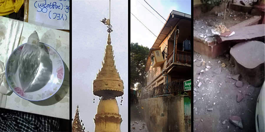 မန္တလေး ငလျင်လှုပ်ကြောင့် စေတီဘုရားအချို့ စိန်ဖူးတော်မြေခ၊ ဘုန်းကြီးကျောင်းနှင့် လူနေအိမ် ပျက်စီး
