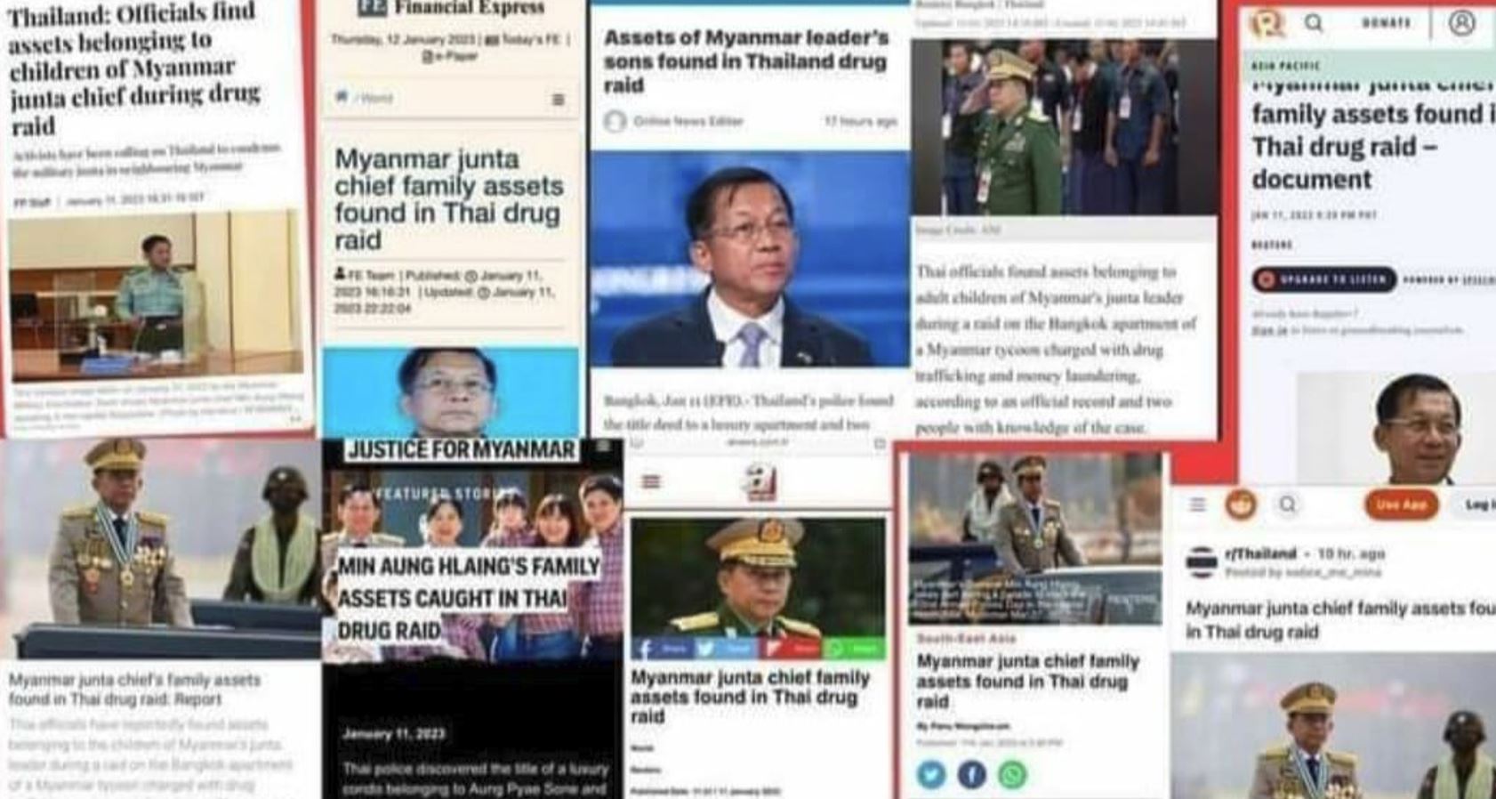 စစ်ခေါင်းဆောင်မိသားစု၏ ပိုင်ဆိုင်မှုများကို စစ်ဆေးဖော်ထုတ်ပေးရန် ထိုင်းအစိုးရကို NUG တိုက်တွန်း