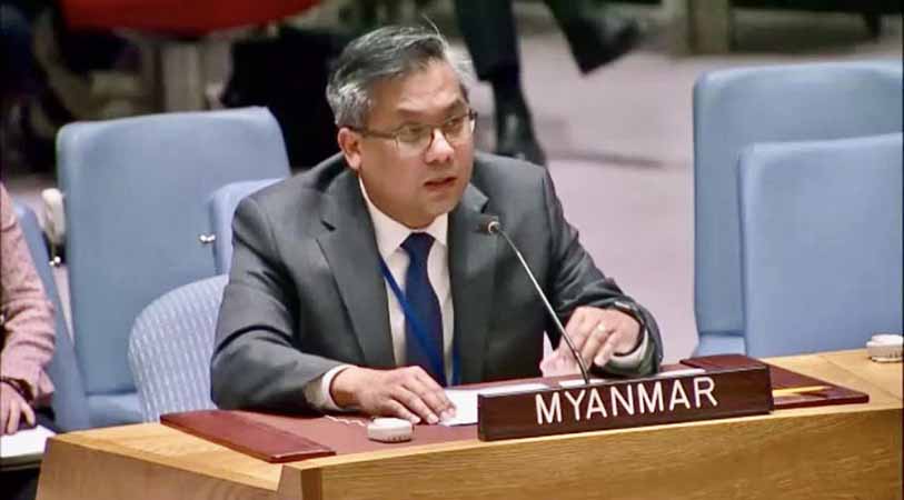 စစ်ကောင်စီလေကြောင်းဗုံးကြဲမှု လုံခြုံရေးကောင်စီဆုံးဖြတ်ချက်ကို ချိုးဖောက်ရာရောက်ဟု မြန်မာသံအမတ်ကြီးတိုင်ကြား