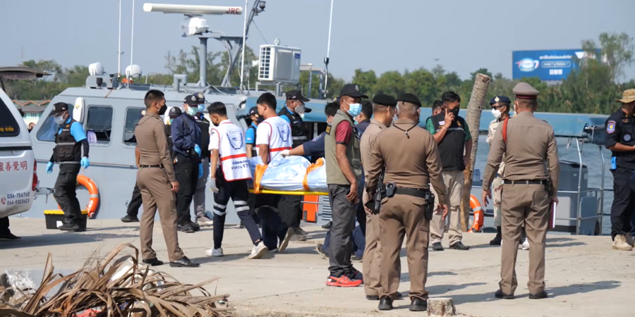 ထိုင်းဆီတင်သင်္ဘော မီးလောင်ပေါက်ကွဲမှုတွင် သေဆုံးသွားသည့် မြန်မာလုပ်သား ၇ ဦး၏ အလောင်းပြန်တွေ့