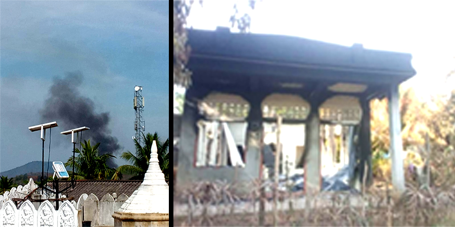 ပုလောမြို့နယ်၌ စစ်တပ်နှင့်ပျူစောထီးများက ဒေသခံများကို ဖမ်းဆီးသတ်ဖြတ်၊ နေအိမ်မီးရှို့