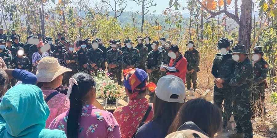 လွိုင်ကော်တိုက်ပွဲတွင် ကျဆုံးသွားသည့် PDF ရဲဘော် ၁ ဦး၏ စျာပနကျင်းပ