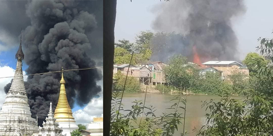 ကျုံဒိုးမြို့အနီး တိုက်ပွဲပြင်းထန် ဆက်ဖြစ်၊ စစ်ကောင်စီတပ်က ရွာမီးရှို့သဖြင့် ဒေသခံ ထောင်ချီ စစ်ဘေးရှောင်