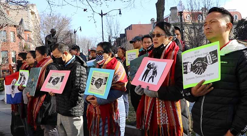 အိန္ဒိယအစိုးရအနေဖြင့် မြန်မာ့ပြည်သူများဘက်က ရပ်တည်ပေးရန် ချင်းတိုင်းရင်းသားများ ဆန္ဒပြ