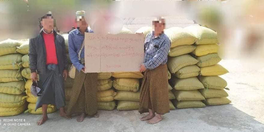 ဂန့်ဂေါနှင့် ခင်ဦးမြို့နယ်တို့က မီးရှို့ဖျက်ဆီးခံခဲ့ရသည့် ကျေးရွာများကို စားသောက်ကုန်များ ထောက်ပံ့