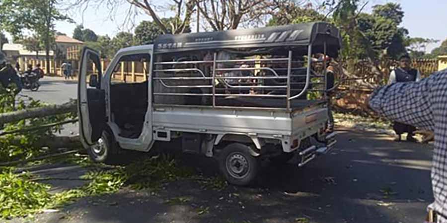 ပြင်ဦးလွင်တွင် ကားပေါ် သစ်ကိုင်းကျိုးကျပြီး ယာဉ်မောင်း သေဆုံး