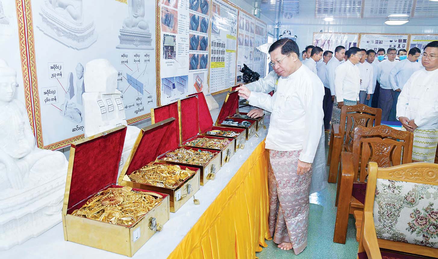 နေပြည်တော်ရှိ မာရဝိဇယဗုဒ္ဓရုပ်ပွားတော်အတွက် ရွှေ၊ ငွေ၊ ကျောက်မျက်ရတနာများ ဌာပနာပိတ် (ဓာတ်ပုံ)