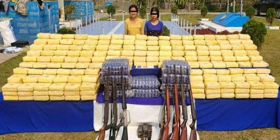 ရှမ်းပြည်နယ် မိုင်းဆတ်တွင် ကျပ်ငွေ ၂ ဒသမ ၆ ဘီလီယံတန်ဖိုးရှိ မူးယစ်ဆေးပြားနှင့် သေနတ်များ ဖမ်းမိ