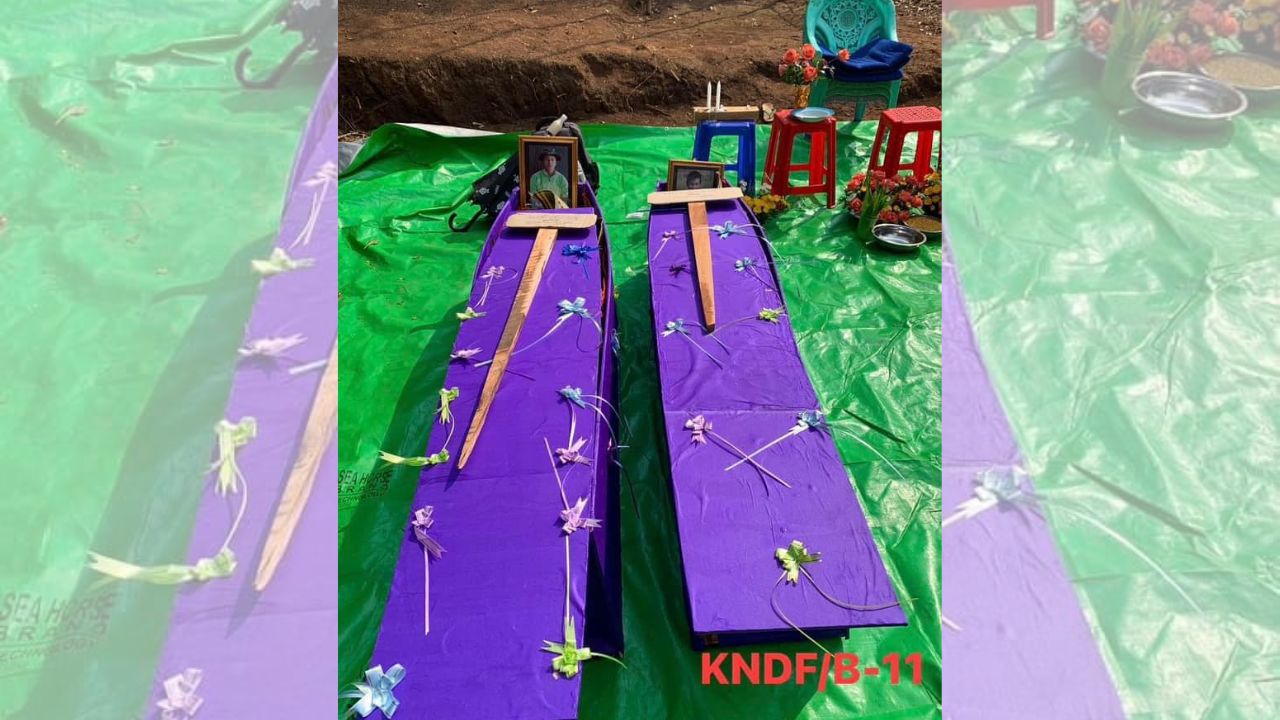 ဖယ်ခုံတွင် လက်နက်ကြီးကျည်ထိပြီး ကျောင်းသား ညီအစ်ကိုသေဆုံး၊ ဘုန်းကြီးကျောင်းနှင့် ဘုရားဆင်းတုများပျက်စီး