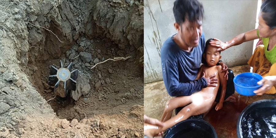သထုံတွင် စစ်တပ် လက်နက်ကြီးထိမှန်ပြီး ၅ နှစ်အရွယ် ကလေးငယ် သေဆုံး