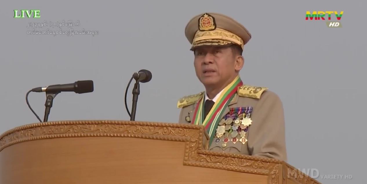 ဒီမိုကရေစီကို အကြမ်းဖက်နည်းလမ်းဖြင့်မရနိုင်၊ NUG၊ PDF၊ EAO များကို ပြတ်ပြတ်သားသား အရေးယူမည်ဟု အကြမ်းဖက် စစ်ခေါင်းဆောင်ပြော