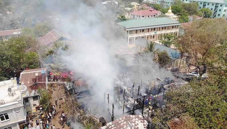 မန္တလေး အိုးဘိုရပ်ကွက်တွင် မီးလောင်ပြီး လူ ၂ ဦး ဒဏ်ရာရ