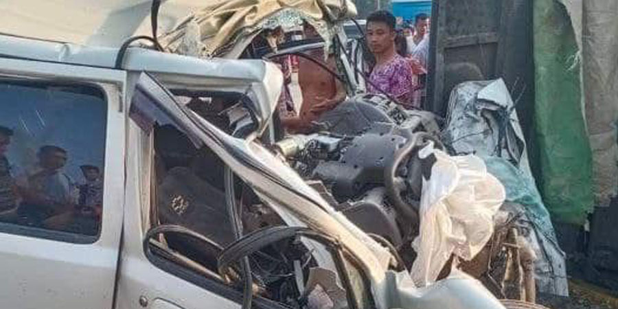 ကျောက်တော်တွင် ကားတိုက်မှုဖြစ်ပြီး ၁ ဦးသေဆုံး၊ ၂ ဦး ဒဏ်ရာရ