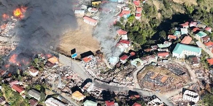 ထန်တလန်မြို့နယ်၌ စစ်တပ်က လေကြောင်းတိုက်ခိုက်၊ ပြည်သူ ၇ ဦးထက်မနည်း သေဆုံး