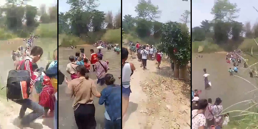 မြဝတီတိုက်ပွဲကြောင့် ဒုက္ခသည်ထောင်ချီ ထိုင်းနိုင်ငံဘက် နယ်စပ်ဖြတ်ကျော် စစ်ဘေးရှောင်၊ နှစ်နိုင်ငံ ကုန်သည်များ အခက်ကြုံ