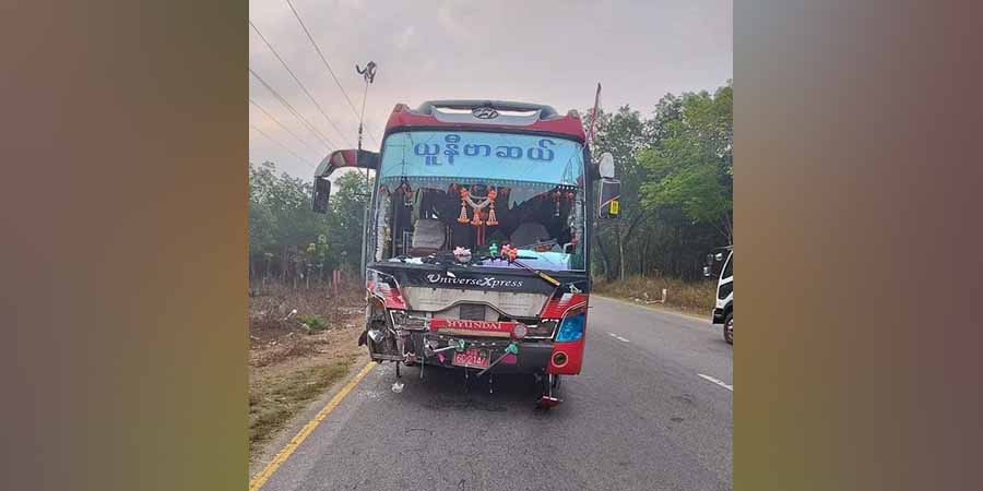 ဘီးလင်းမြို့တွင် ယာဉ်တိုက်မှုဖြစ်ပြီး ၁ ဦး၊ ၃ ဦး ဒဏ်ရာရ