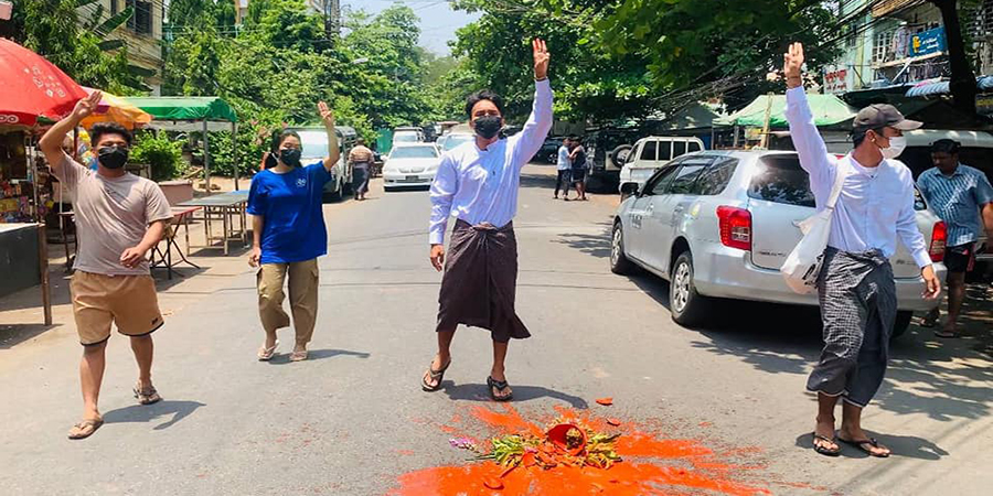 အတာပန်းကို ရေဖြင့်မဆေး၊ သွေးဖြင့်ဆေးသော သင်္ကြန်အဖြစ် လုပ်ရှားမှုပြုလုပ်