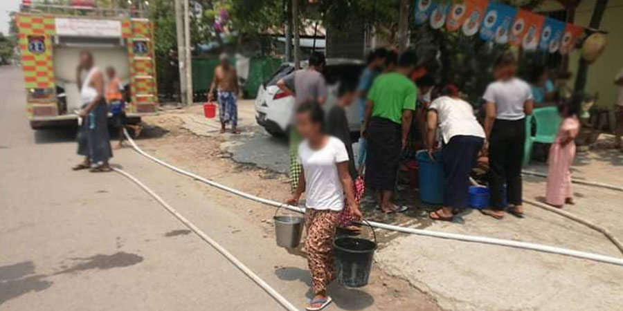 မန္တလေးတွင် အချိန်ကြာမြင့်စွာ လျှပ်စစ်မီးမလာသဖြင့်  သောက်သုံးရေပြတ်လပ်