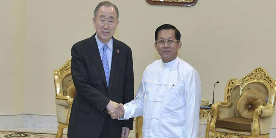 ကုလသမဂ္ဂအတွင်းရေးမှူးချုပ်ဟောင်း ဘန်ကီမွန်းနှင့် စစ်ခေါင်းဆောင်တွေ့ဆုံ၊ မြန်မာ အရေးဆွေးနွေး