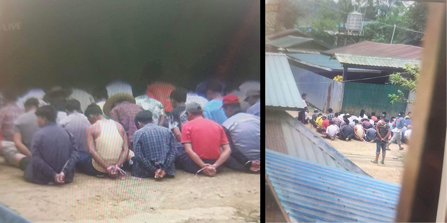 စစ်တပ်က လူသားဒိုင်းအဖြစ် ဖမ်းဆီးသွားသည့် ရွာသား ၂၀၀ ကျော် ဖားကန့်ရဲစခန်း၌ စစ်ဆေးခံနေရ