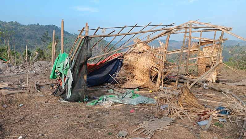 ဒီးမော့ဆိုတွင် စစ်ကောင်စီတပ်က လေကြောင်းမှ တိုက်ခိုက်