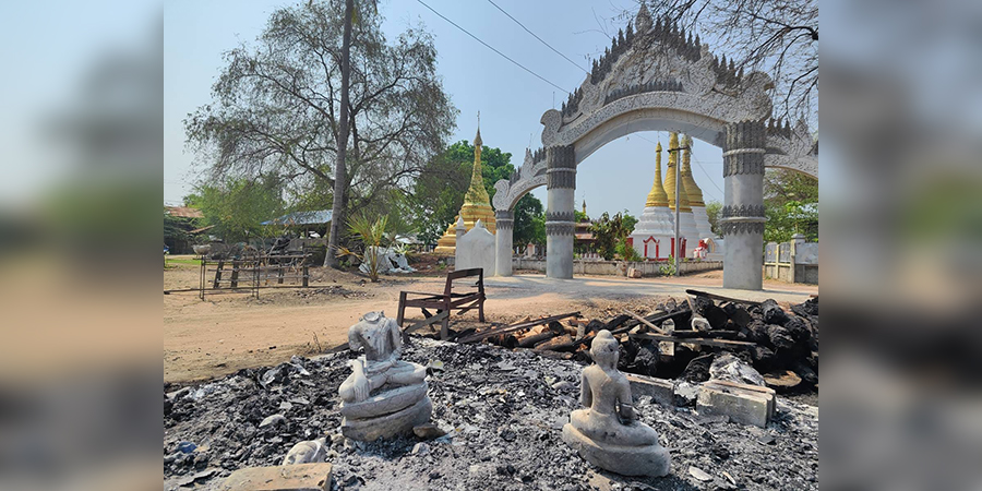 ခင်ဦးမြို့နယ်တွင် စစ်တပ်က အိမ်ခြေ ၅၀၀ ဝန်းကျင်အား မီးရှို့ဖျက်ဆီး၊ အကူအညီလိုအပ်နေ