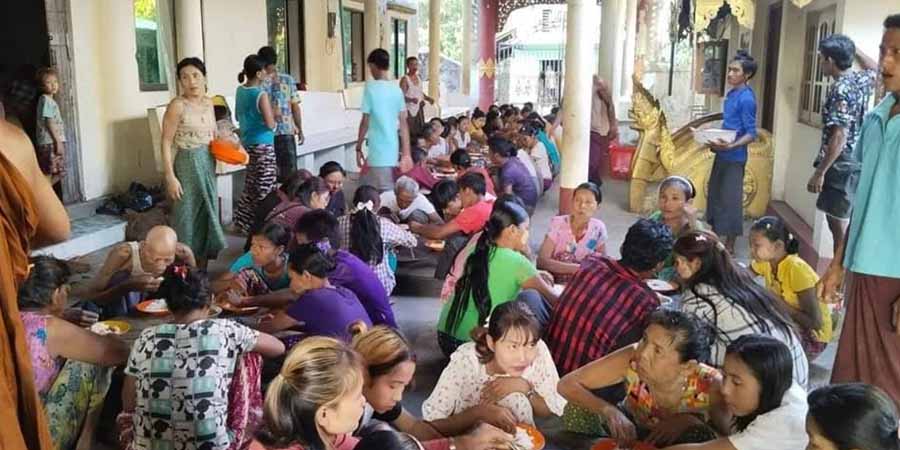လပွတ္တာမြို့နယ်တွင် ထောင်နှင့်ချီသည့်ဒေသခံများ မုန်တိုင်းရှောင်
