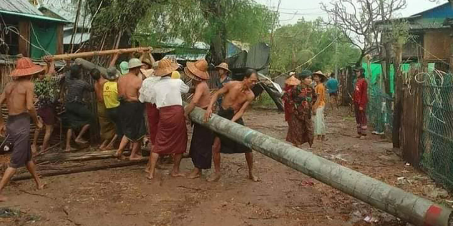 အောင်လံတွင် မိုးသက်လေပြင်းတိုက်ခတ်ပြီး နေအိမ် ၃၀ ကျော် ပျက်စီး