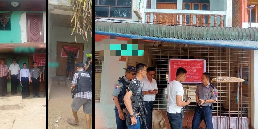 မြဝတီမြို့ရှိ နေအိမ် ၄ လုံးကို စစ်ကောင်စီ ချိပ်ပိတ်