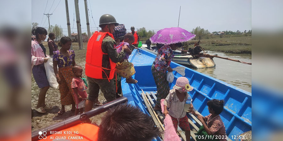 မုန်တိုင်းဘေးမှလွတ်ရန် ရခိုင်ပြည်သူ ၁၁,၀၀၀ ကျော်ကို ကယ်ဆယ်ထားဟု အေအေ‌ပြော