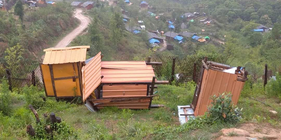 ကချင် IDP စခန်းများ မိုခါမုန်တိုင်းကြောင့် ပျက်စီး