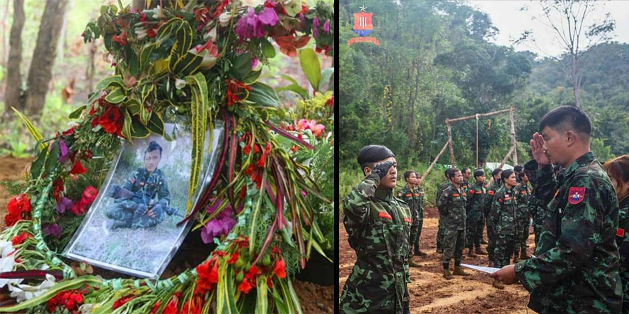 KRU ကွန်မန်ဒိုတပ်ခွဲမှ ကျဆုံးရဲဘော်၏ ဈာပနကျင်းပ