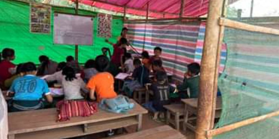 ကရင်နီစစ်ရှောင်ကလေးများအတွက် စာသင်ဆောင်များ ဆောက်လုပ်လှူဒါန်း