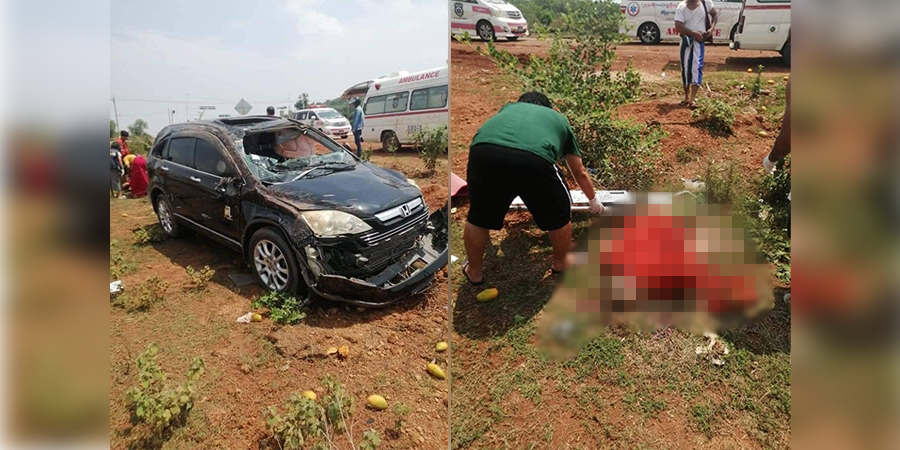 ကျိုက်ထို မြို့ရှောင်လမ်းတွင် ကားမှောက်ပြီး ဆရာတော် ၁ ပါးပျံလွန် 