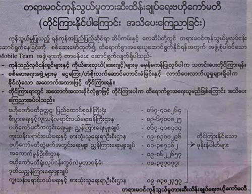မိုဘိုင္းတင္းမ္အဖဲြ႔မ်ား လာဘ္ယူရင္ တိုင္ၾကားႏုိင္